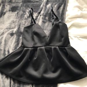 Black peplum top